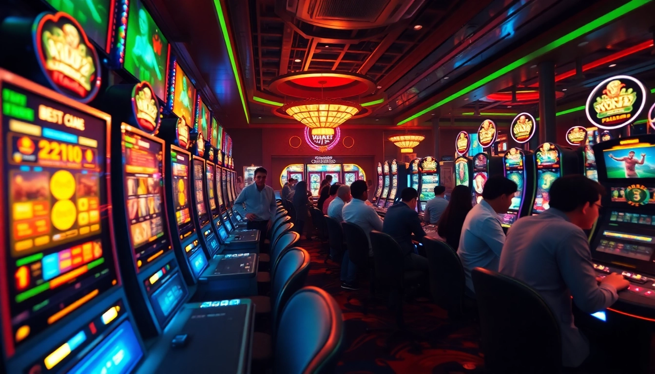 Players enjoying thrilling online gambling at tk88win.live with vibrant games and engaging atmosphere.